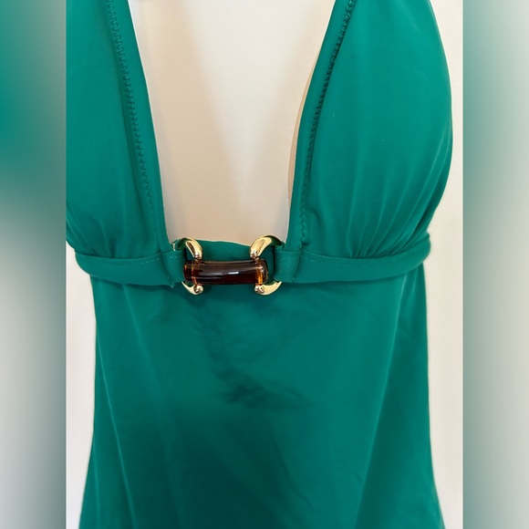 MSRP $105! NWT - J. Crew Emerald Green One Piece Swimsuit - Adj. Halter - Picture 3 of 13